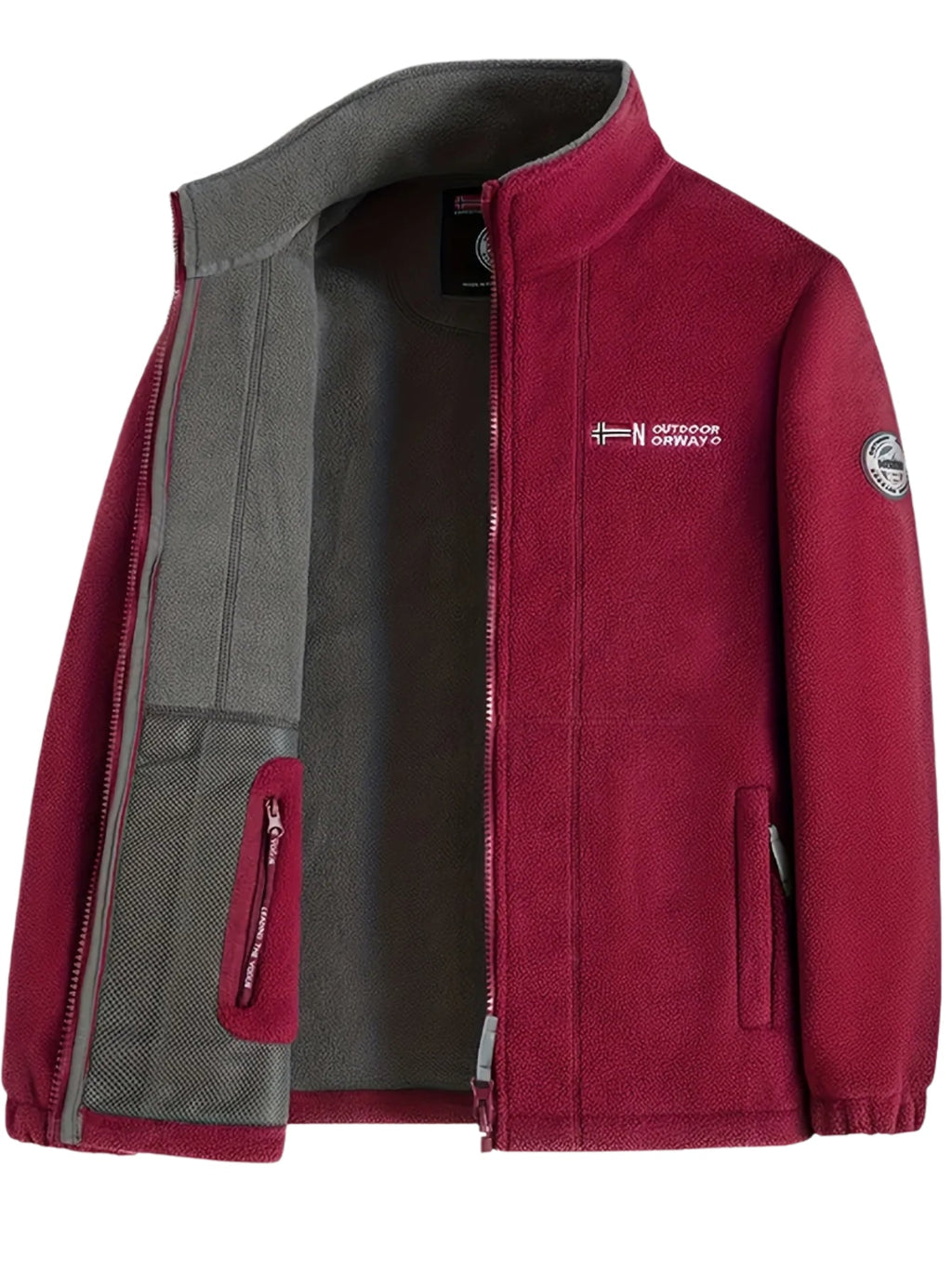 Red Fleece Jacket for men