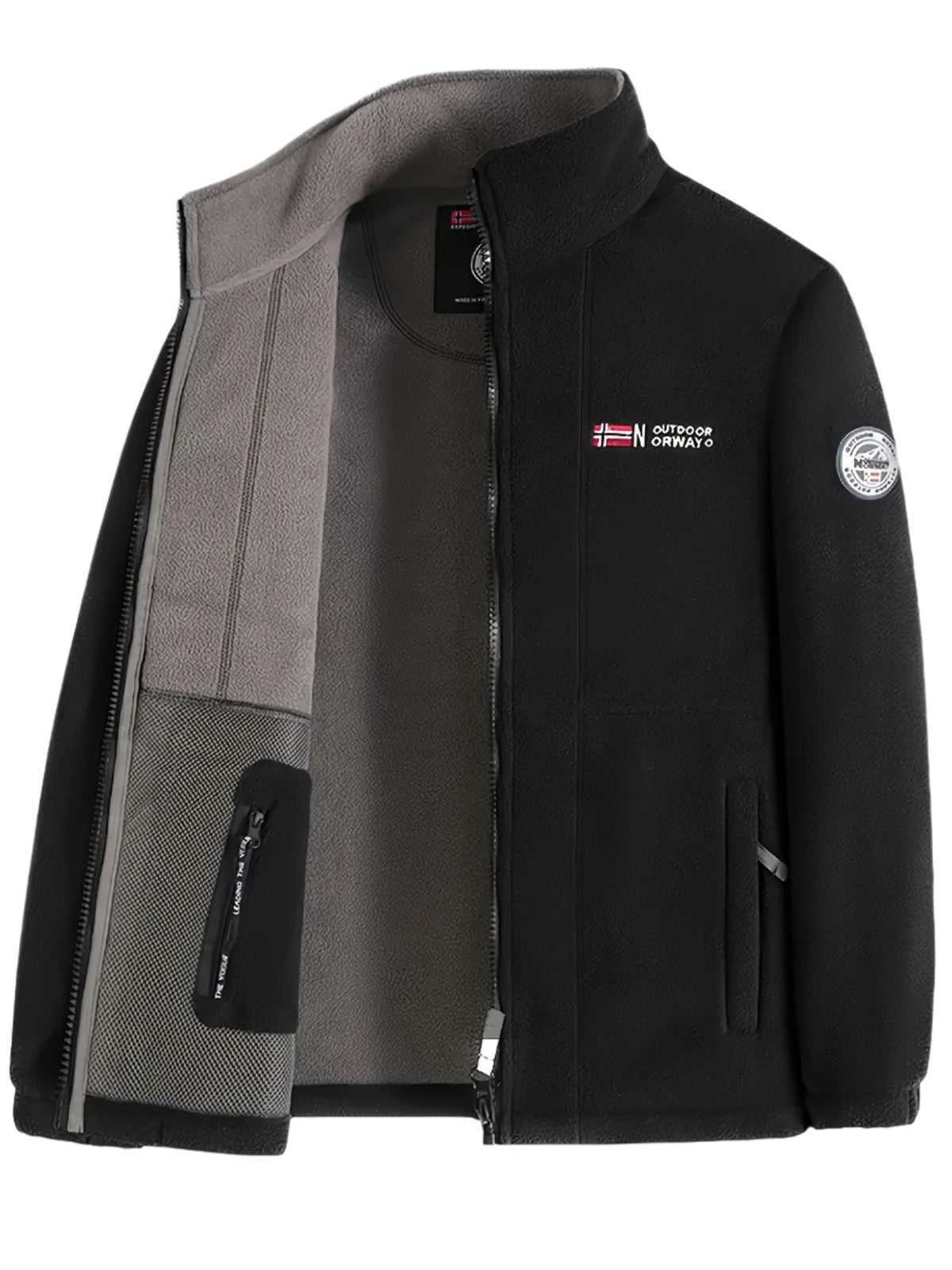 Black Fleece Jacket for men