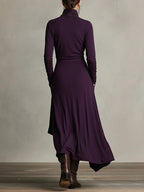 Womens maxi dress in Purple, back view