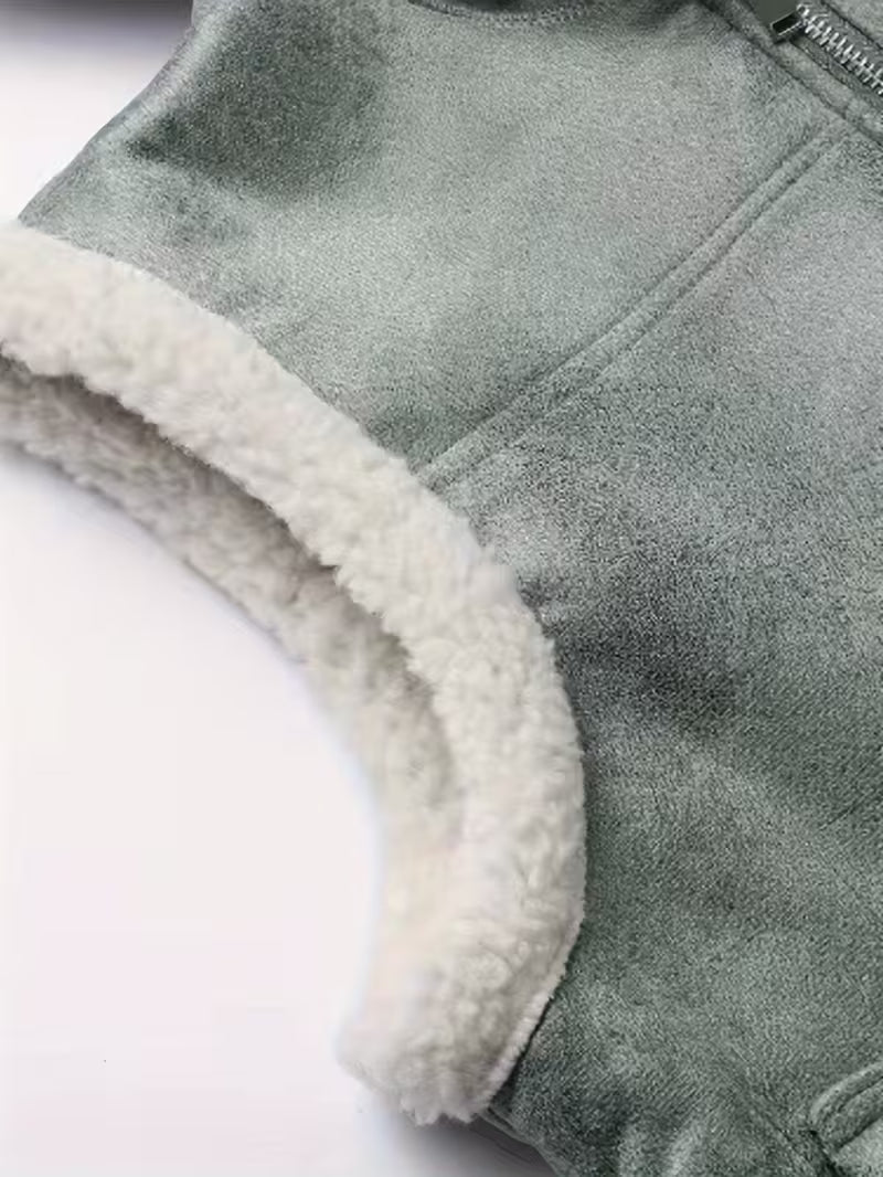 Shearling Hooded Vest for men, detail 13