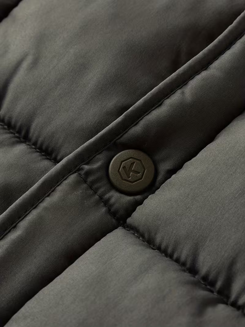 Dark Green Quilted Vest for men, view 5