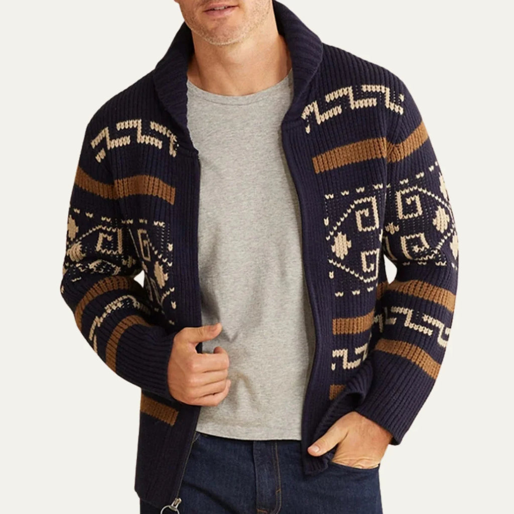 Nordic Patterned Cardigan for Men