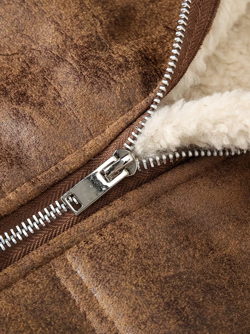 Shearling Hooded Vest for men, detail 5