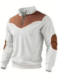 White Quarter Zip Sweater for men