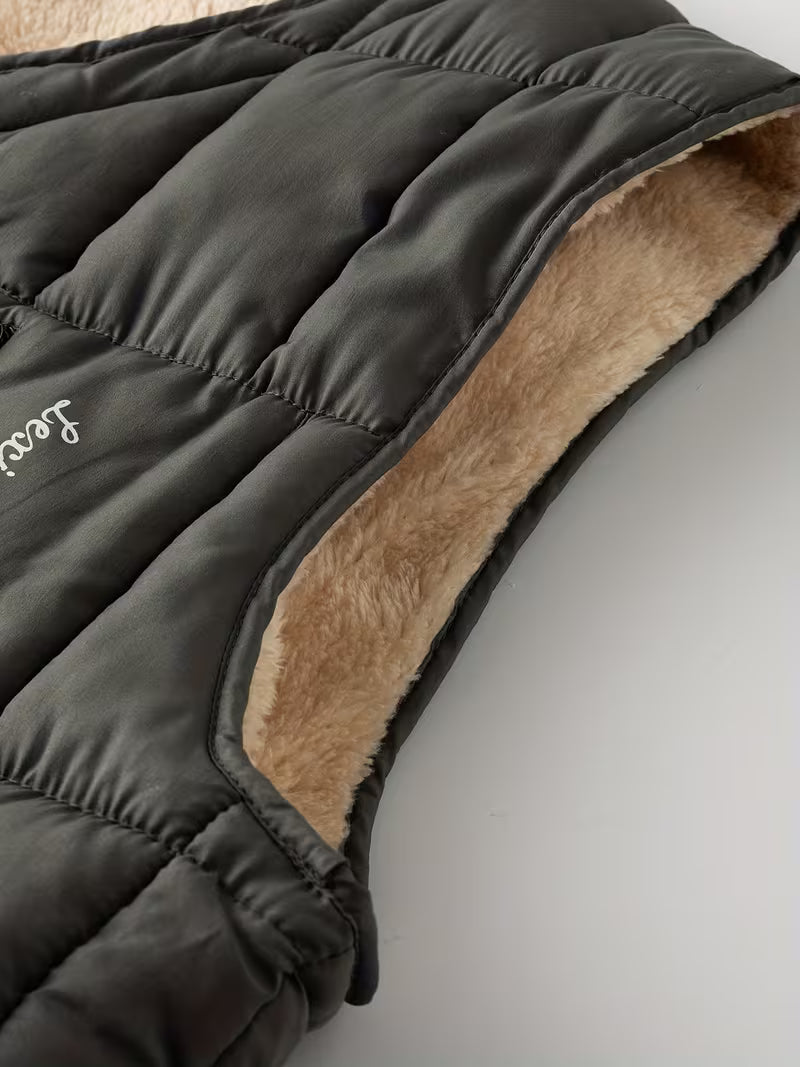 Dark Green Quilted Vest for men, view 8