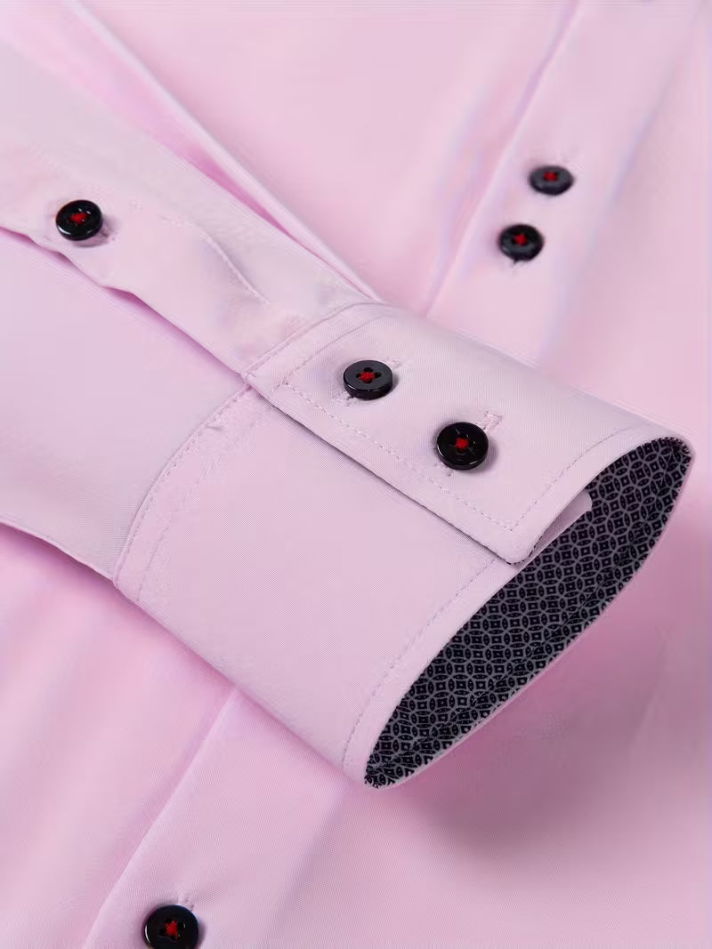Mens dress shirt in Pink, close-up of the two-button cuff