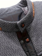 Knit Shoulder Quilted Jacket for Men, view 7