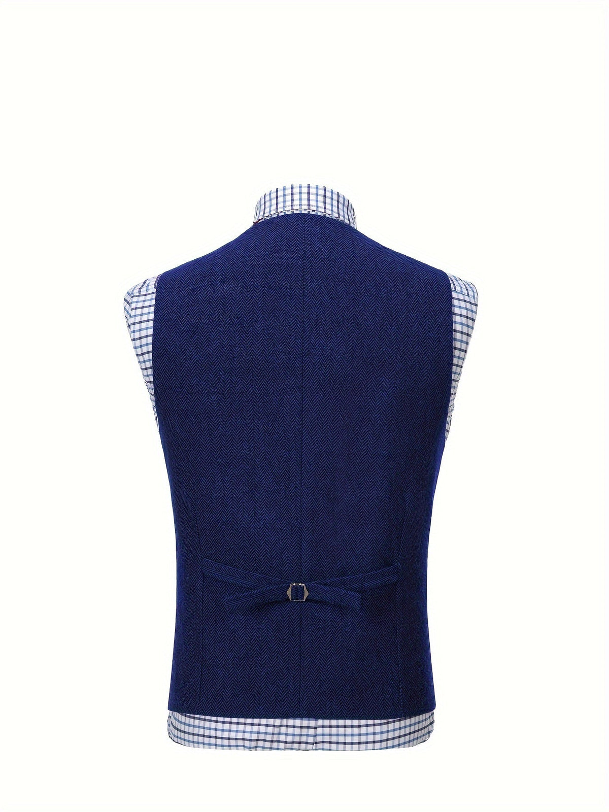 Herringbone Suit Vest for Men with Button Front