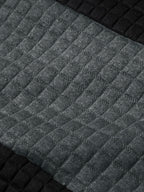 Mens hoodie in Silver, close-up of the waffle knit stripe