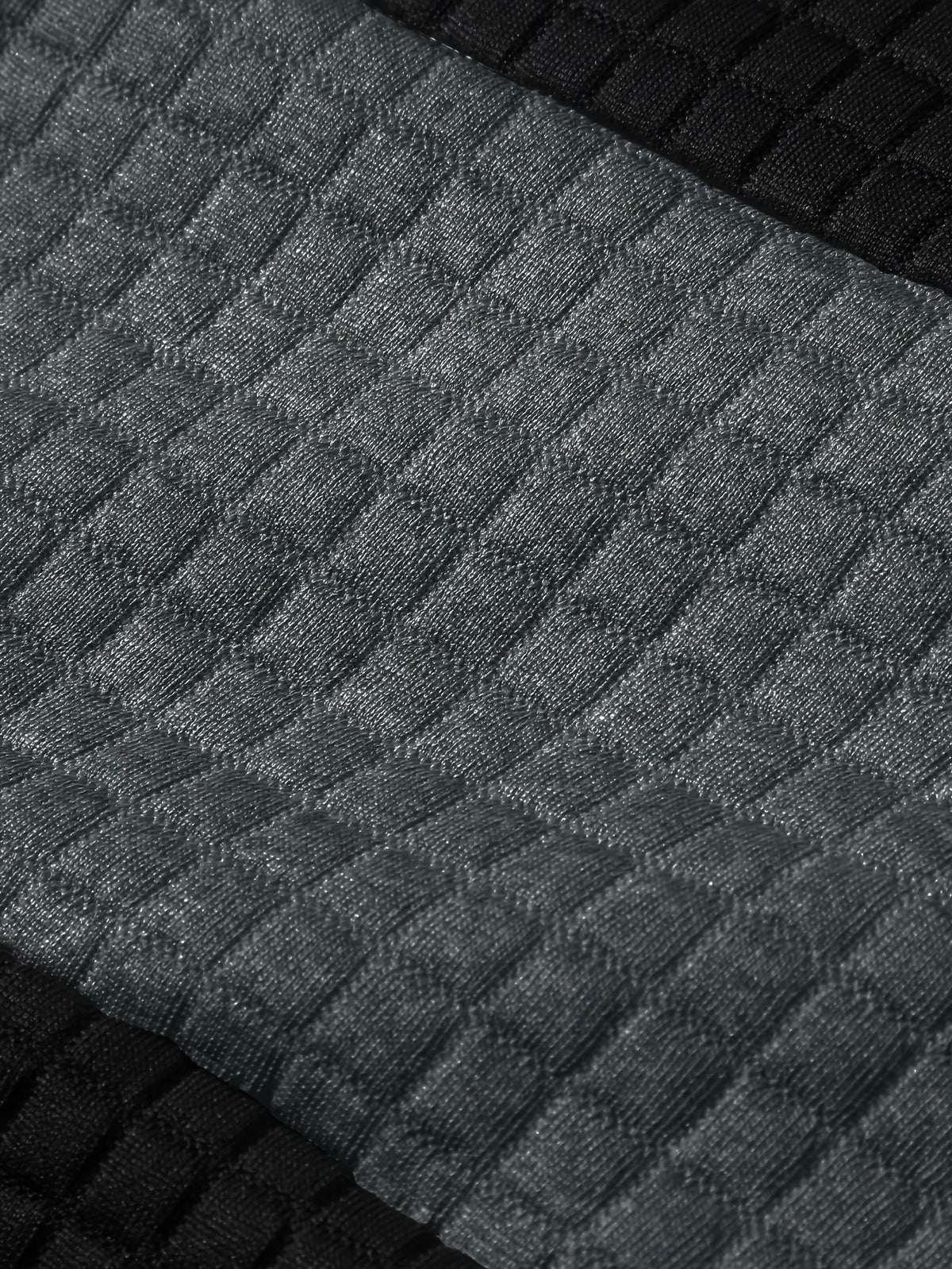 Mens hoodie in Silver, close-up of the waffle knit stripe