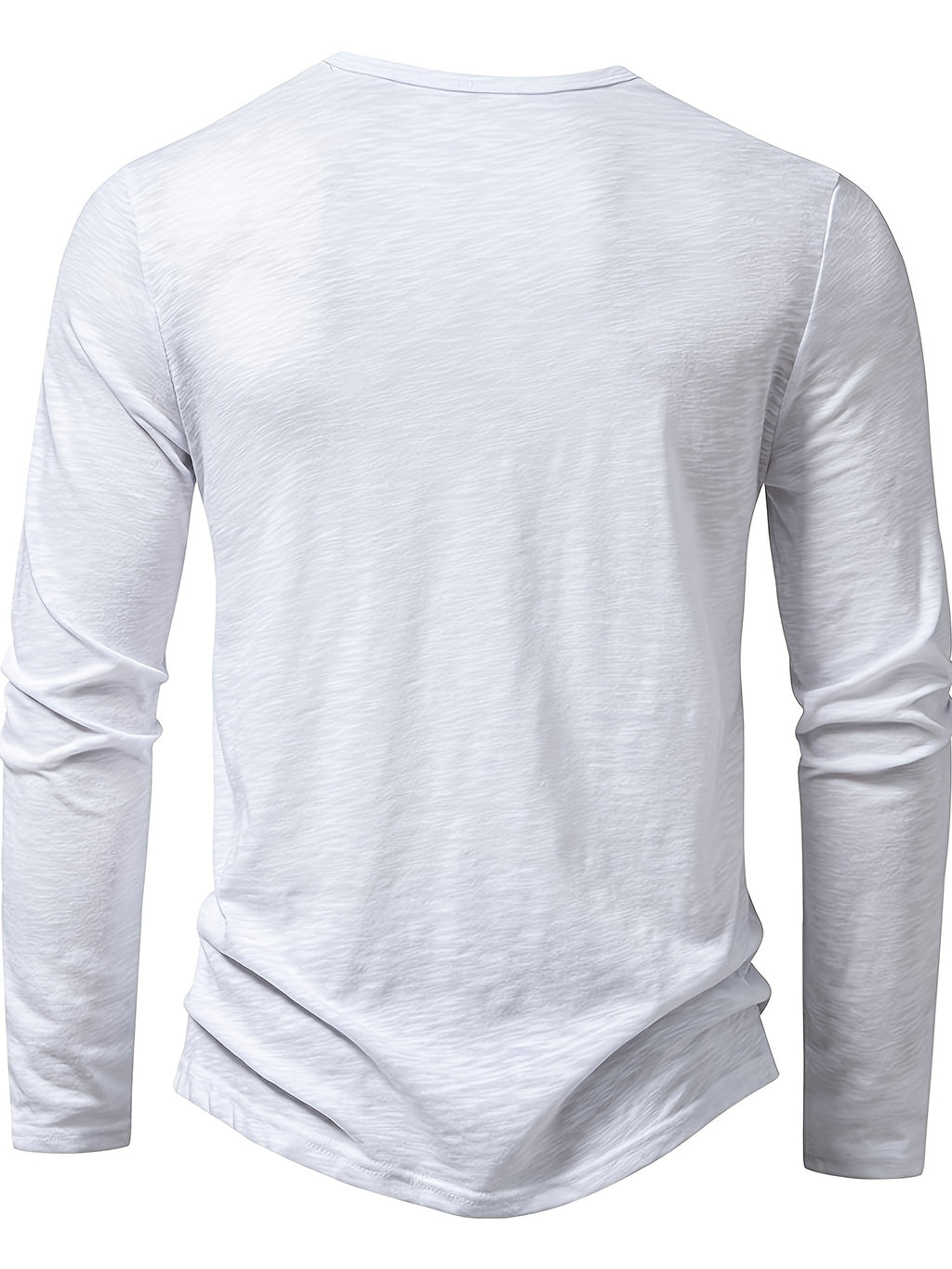 Curved Hem Henley Shirt with Button Placket