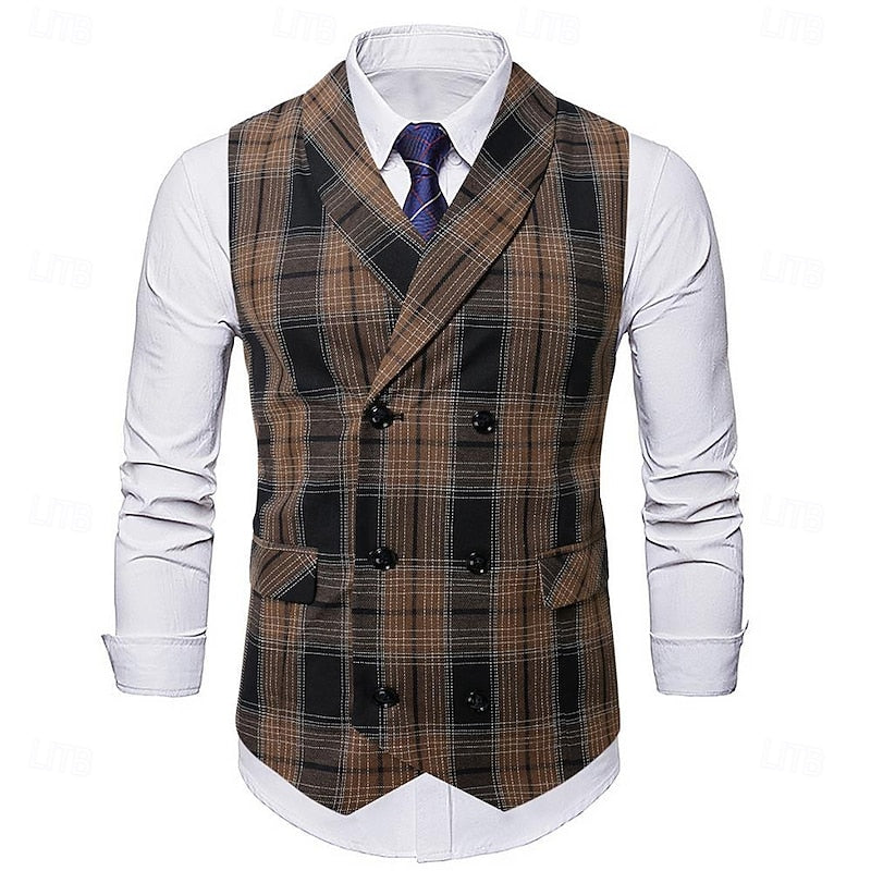 Plaid Dress Vest for Men, view 3