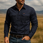 Twin Pocket Work Shirt for Men in Navy