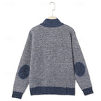 Suede Panel Zip Up Cardigan for Men, view 1