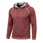 Mens pullover hoodie in Red, front view
