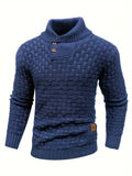 Blue Shawl Collar Sweater for men