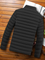 Lightweight Puffer Jacket for Men with Stand Collar