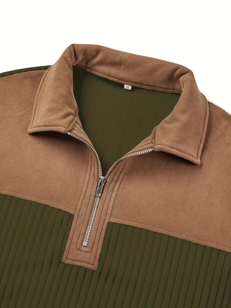 Olive Quarter Zip Sweater for men, view 18