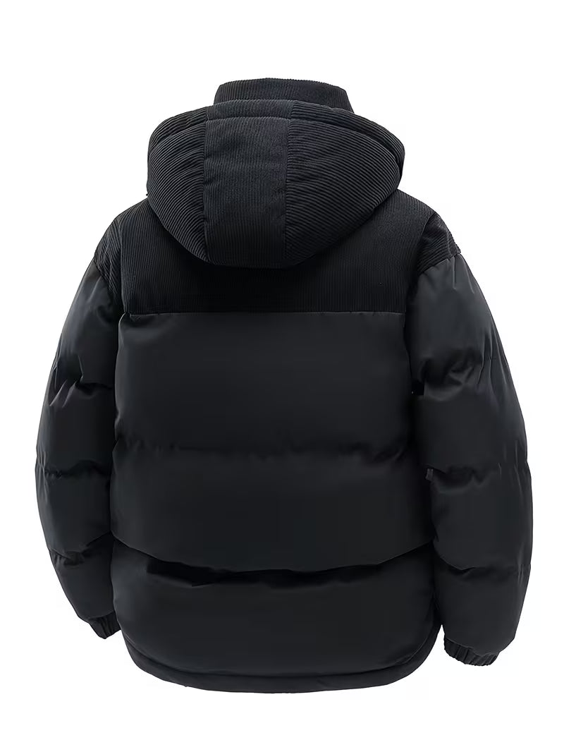 Black Puffer Jacket for men, view 7