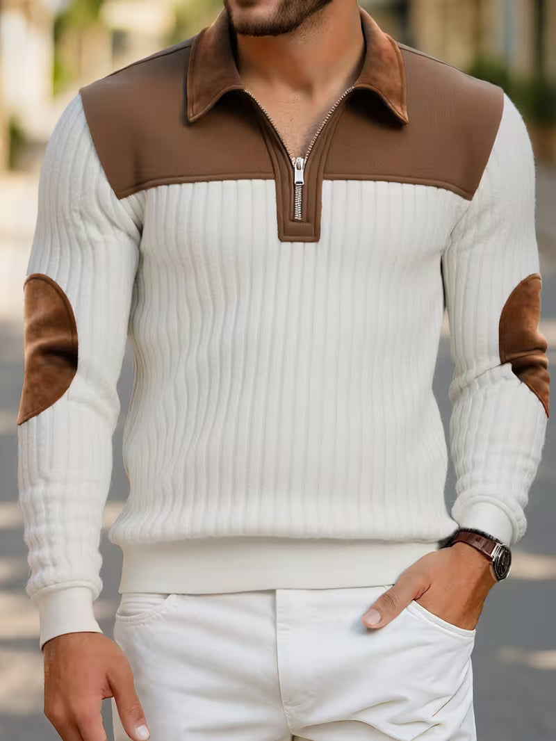 White Quarter Zip Sweater for men, view 5