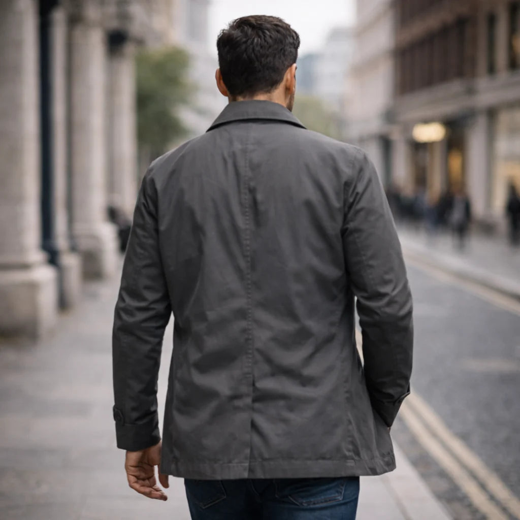 Coat for Men with Quilted Lining
