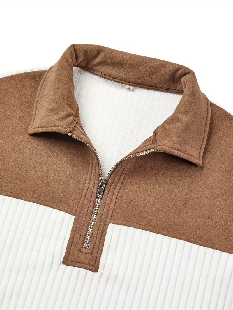 White Quarter Zip Sweater for men, view 3
