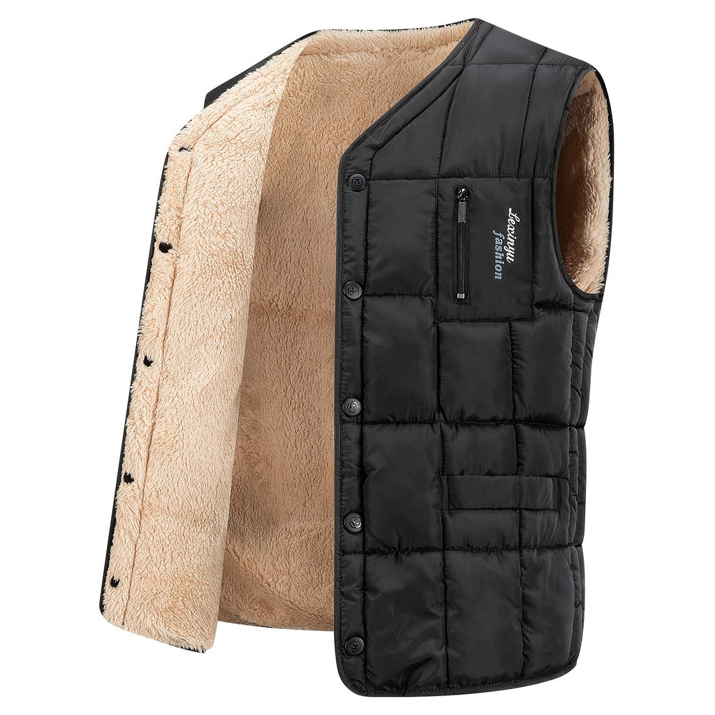 Black Quilted Vest for men
