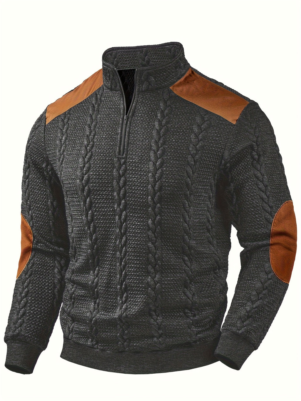 Dark Gray Quarter Zip Sweater for men