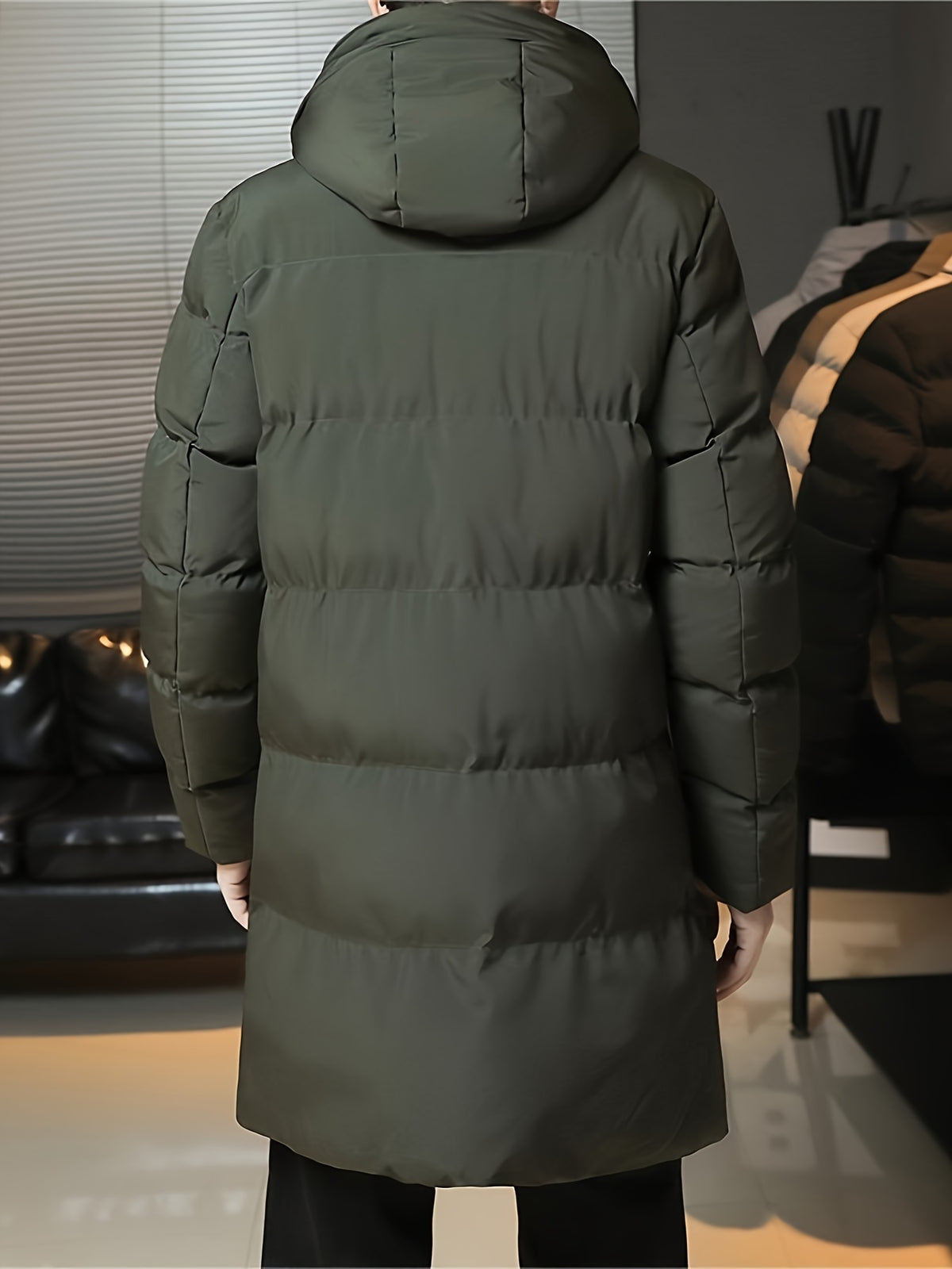 Hooded Winter Coat with Longline Quilting