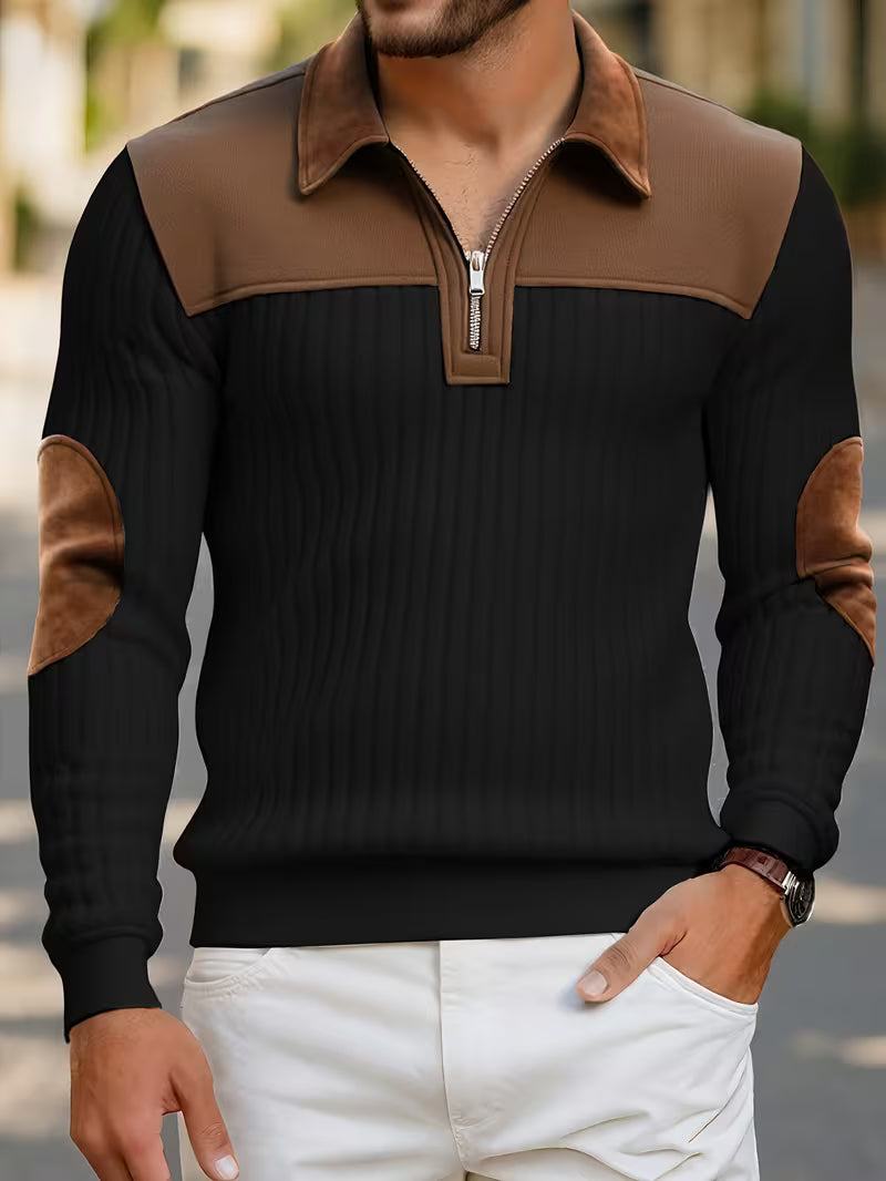 Black Quarter Zip Sweater for men, view 15