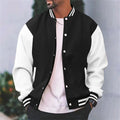 Snap Front Varsity Jacket with Ribbed Trims