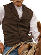 Herringbone Suit Vest for Men with Button Front