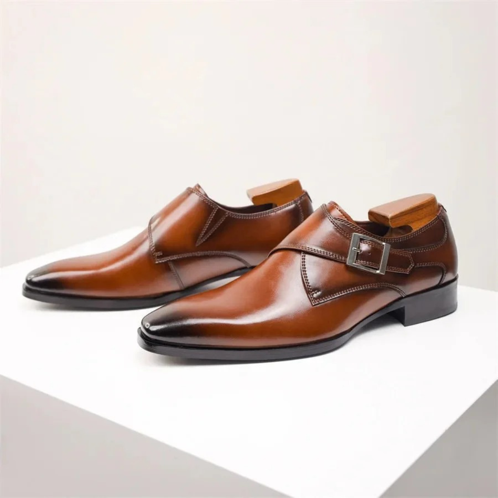 Brown monk Strap Dress Shoes for Men