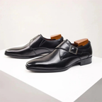 Black monk Strap Dress Shoes for Men
