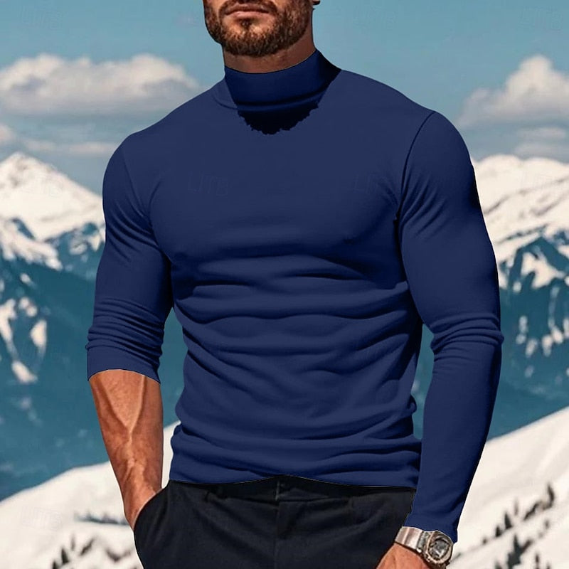 Slim Fit Turtleneck for Men in Navy