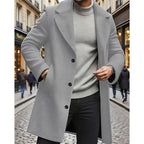Light Gray long Winter Coat for Men