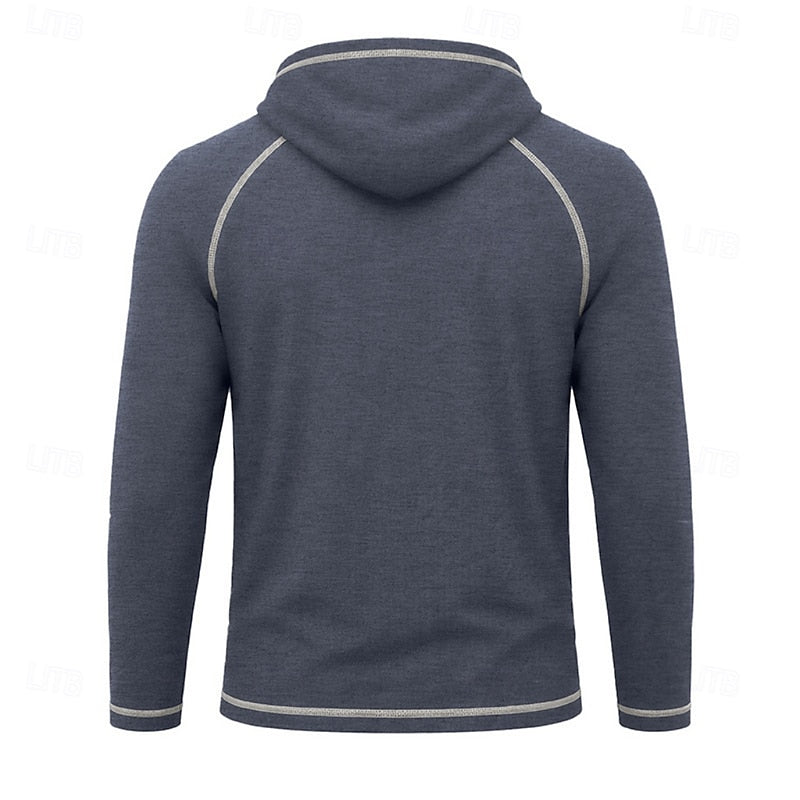 Mens pullover hoodie in Slate, back view