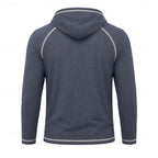 Mens pullover hoodie in Slate, back view