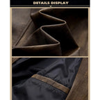 Faux Leather Blazer for Men with Button Front