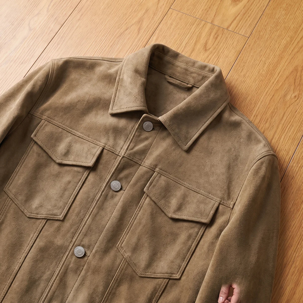 Suede Trucker Jacket for men, detail 7