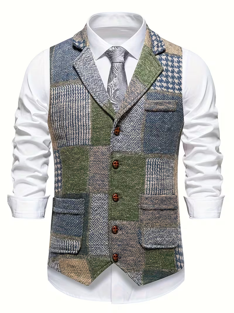 Green Suit Vest for men