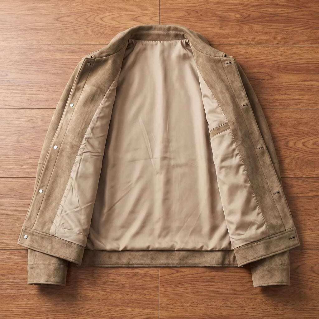 Suede Trucker Jacket for men, detail 8