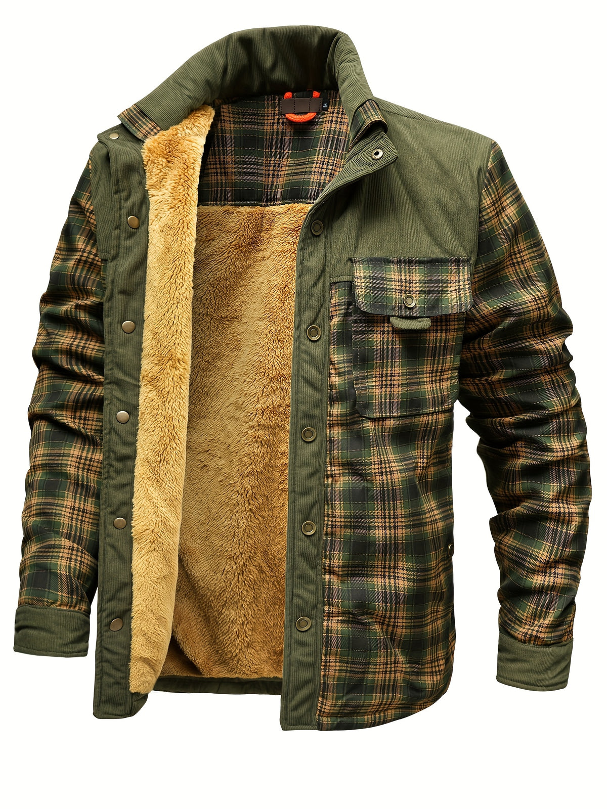 Green Flannel Shirt Jacket for men