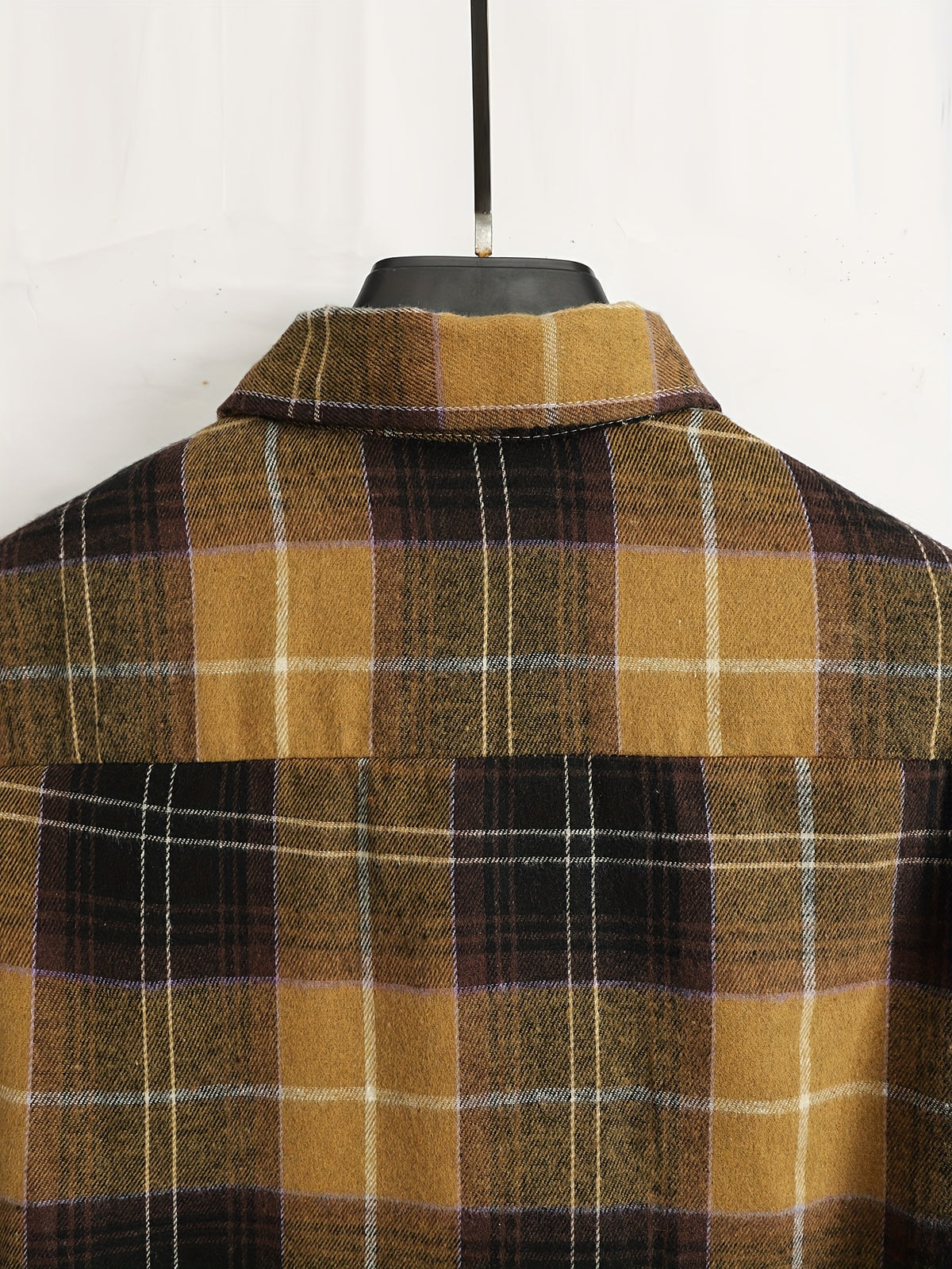 Plaid Check Flannel Shirt with Button Front