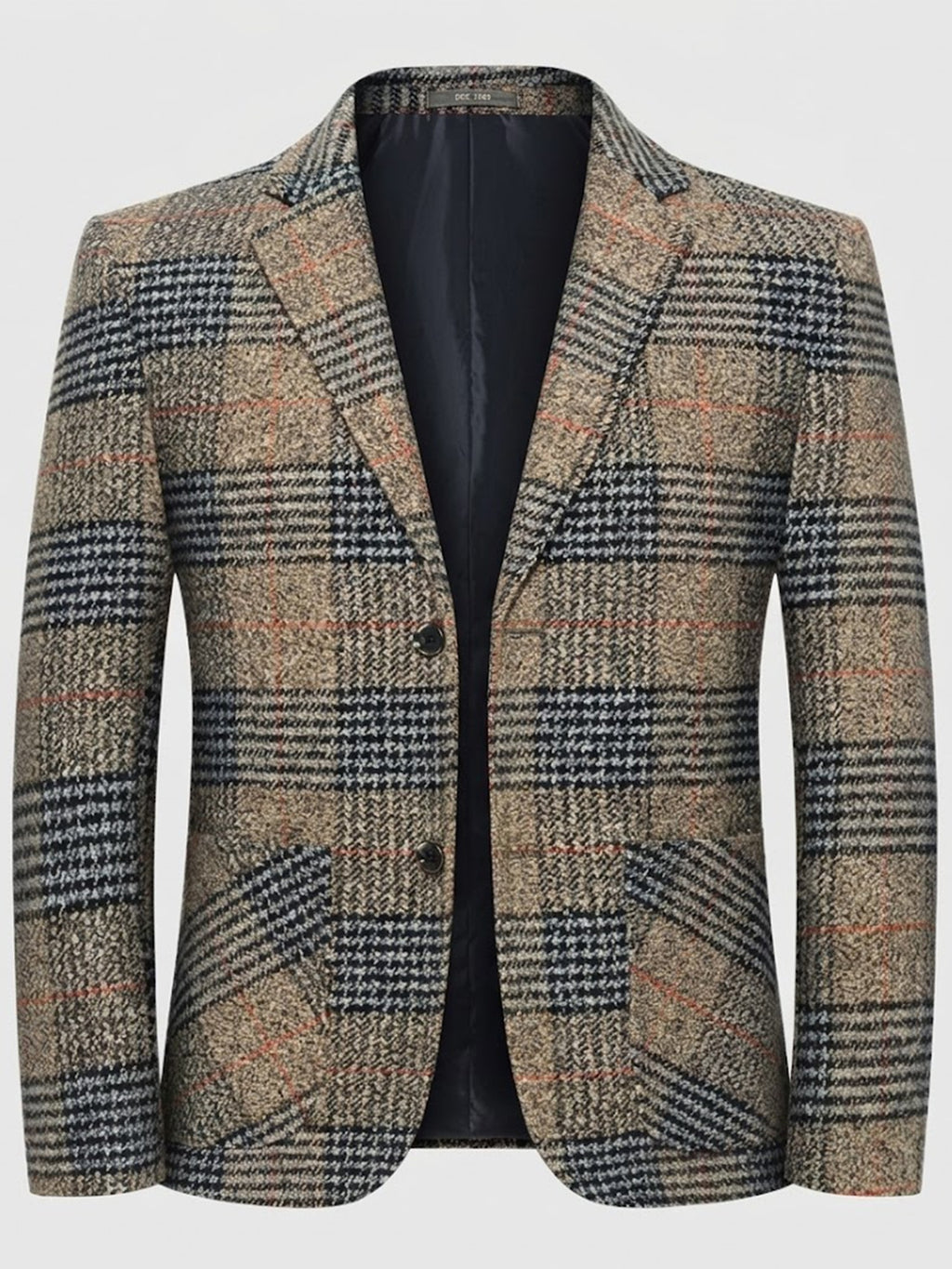Tan Check Blazer for men