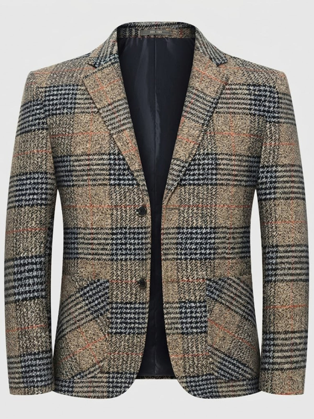 Tan Check Blazer for men