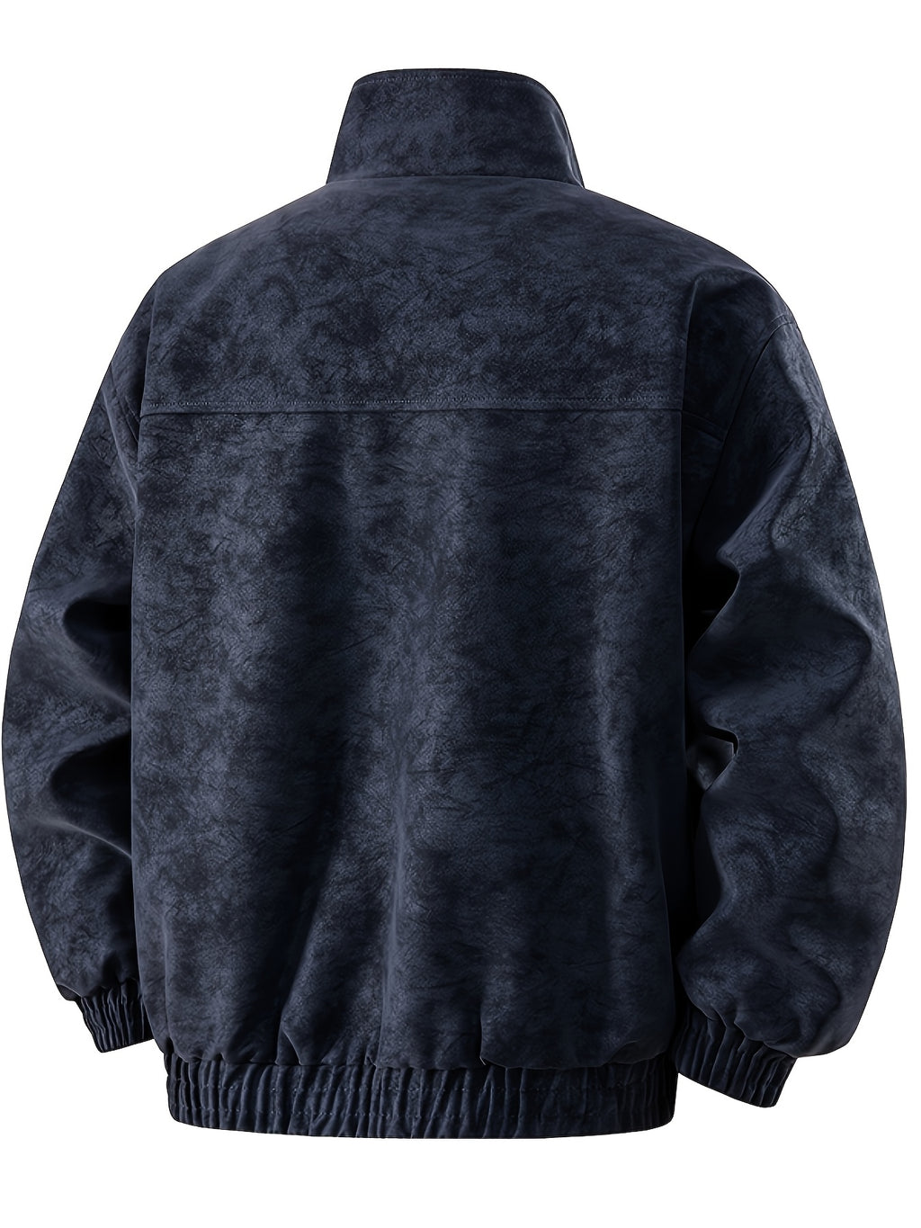 Fleece Lining Suede Work Jacket with Stand Collar