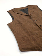 Herringbone Suit Vest for Men with Button Front