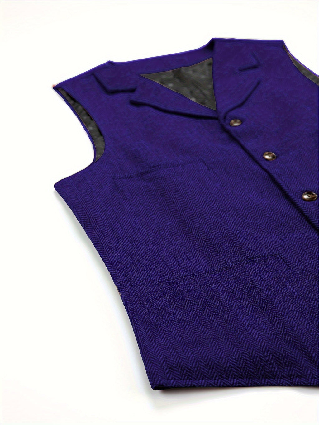 Herringbone Suit Vest for Men with Button Front