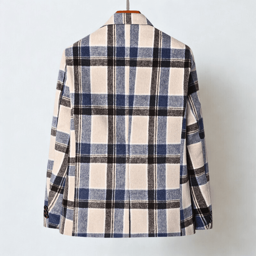 Blue Plaid Blazer for men, view 4